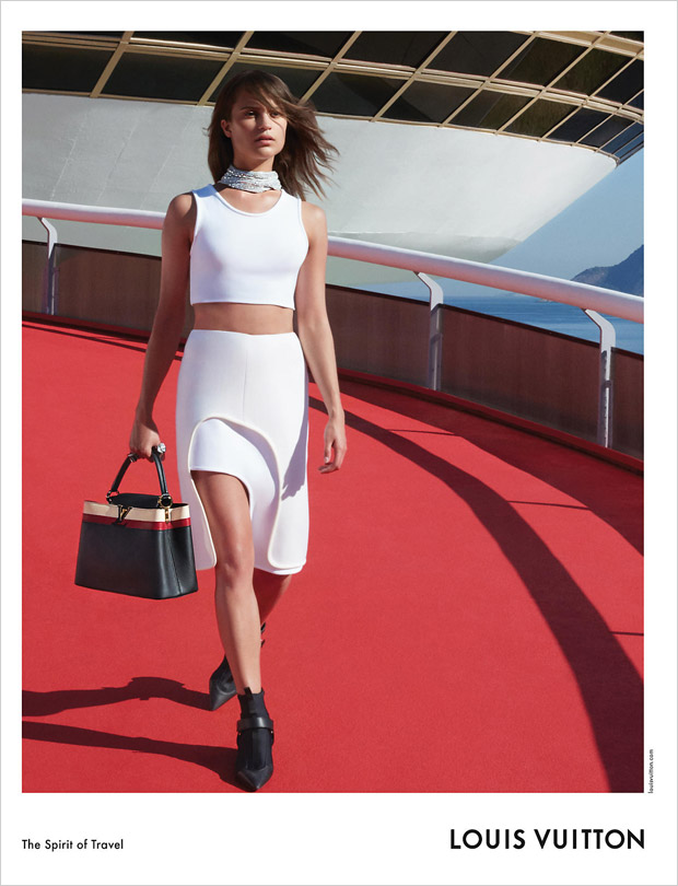 Louis Vuitton on X: Synergistic style. Alicia Vikander carrying the # LouisVuitton Capucines bag on the set of the #LVCruise Campaign. See the  Collection at   / X