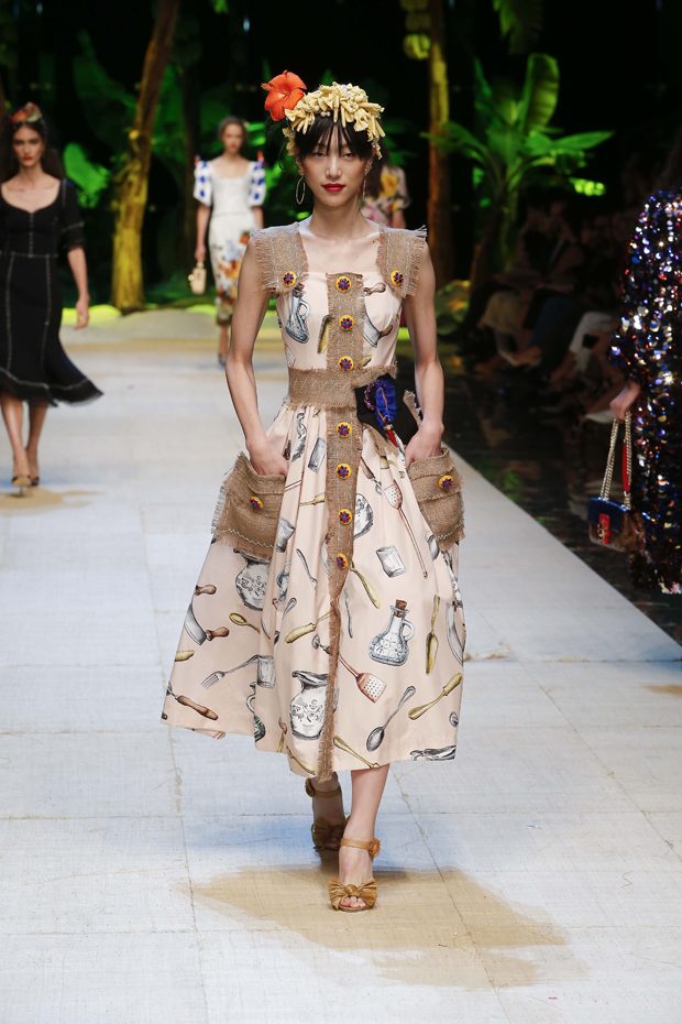Elegant Floral Print Dress from Dolce & Gabbana Spring 2017 Collection