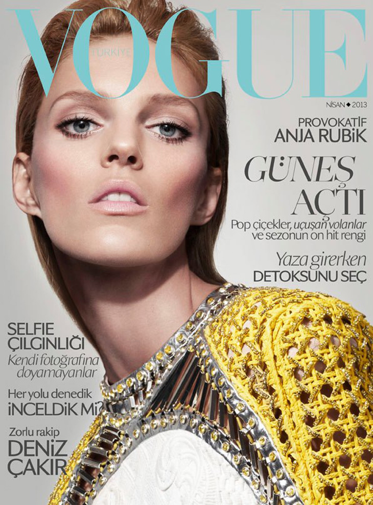 Anja Rubik in Balmain for Vogue Turkey April 2013