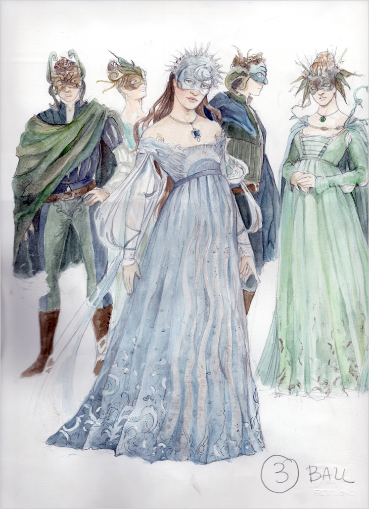 Romeo & Juliet Costume Sketches by Carlo Piggioli