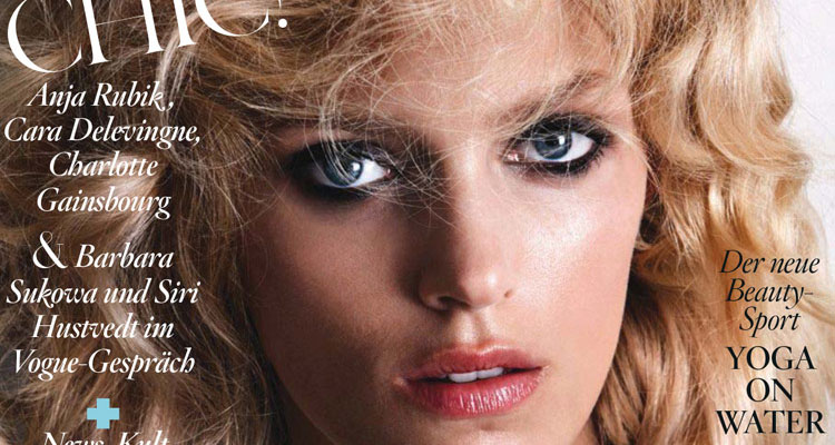 Anja Rubik for Vogue Germany by Camilla Akrans