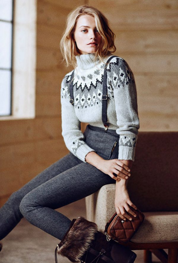 Anna Jagodzinska for Massimo Dutti Apres Ski Fall Winter 2014