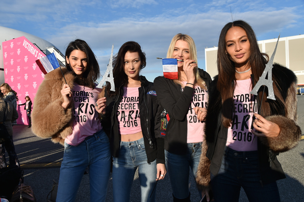 Supermodels Land in Paris for Victoria's Secret Fashion Show