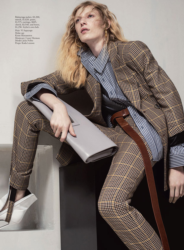 Julia Nobis Suits Up for Vogue Australia December 2016 Issue