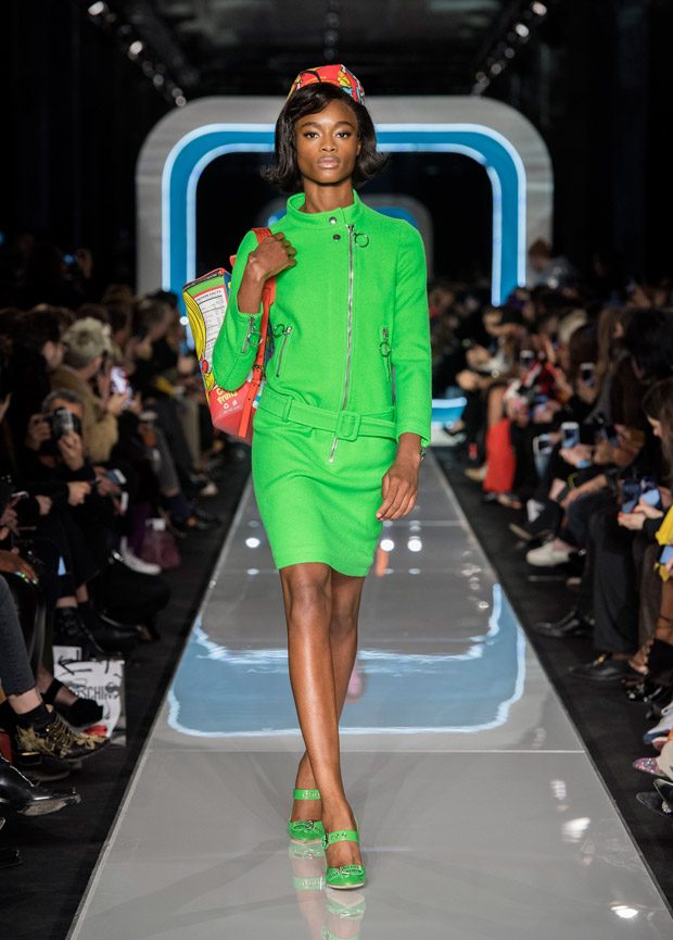 MOSCHINO vs. X-Files: Jackie O joins Aliens on the Runway