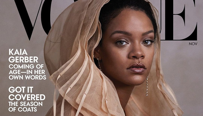Photo : Rihanna en couverture de Vogue, numéro de novembre 2019
