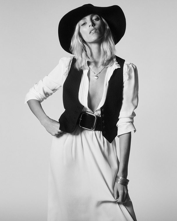 Anja Rubik Poses in 70's Inspired Looks from ZARA's Spring Collection