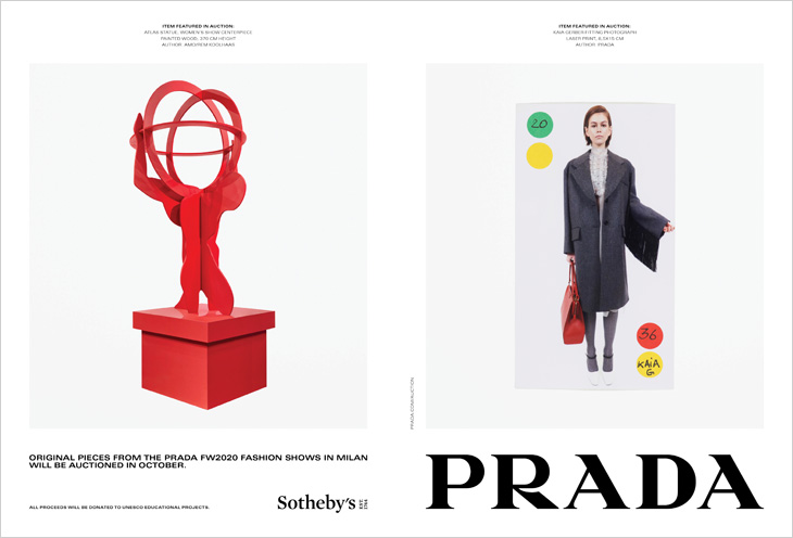 PRADA, MAN FALL WINTER 2020 FASHION SHOW INVITE AND SEAT CARD DESIGNED BY  AMO, SOUNDTRACK INSPIRATION VINYL BY FRÉDÉRIC SANCHEZ AND SET OF FITTING  PHOTOGRAPHS, Prada: Tools of Memory, 2020
