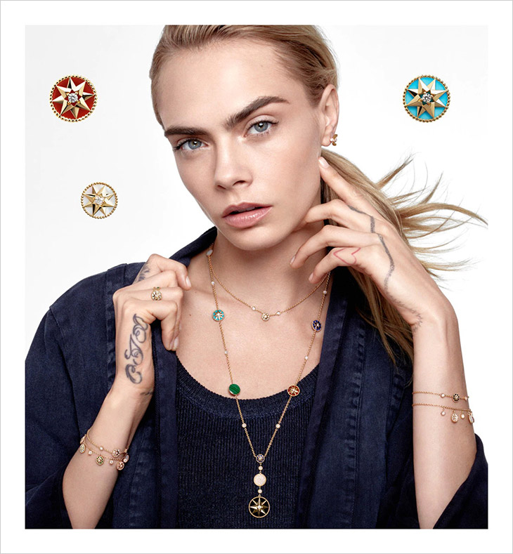 Cara Delevingne Dior Rose Vents Jewelry 2021 Campaign