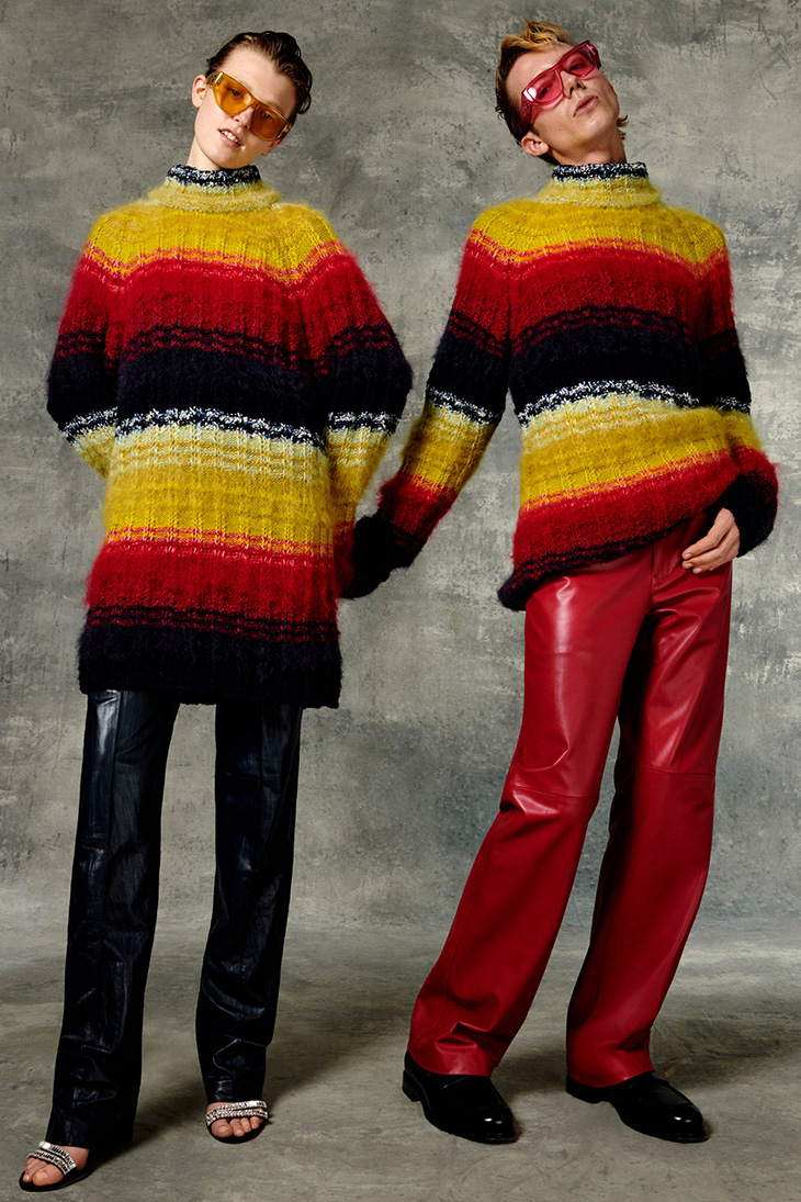 Bimba y Lola extra large striped knit shopper bag, Red