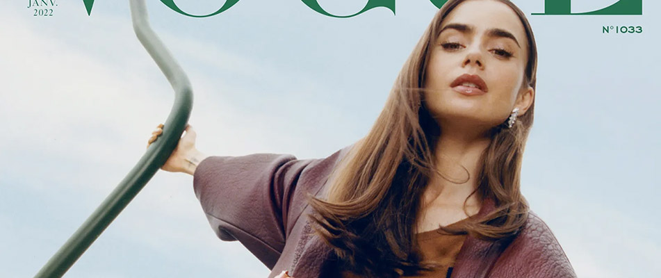 Lily Collins Covers Vogue France December / January Issue