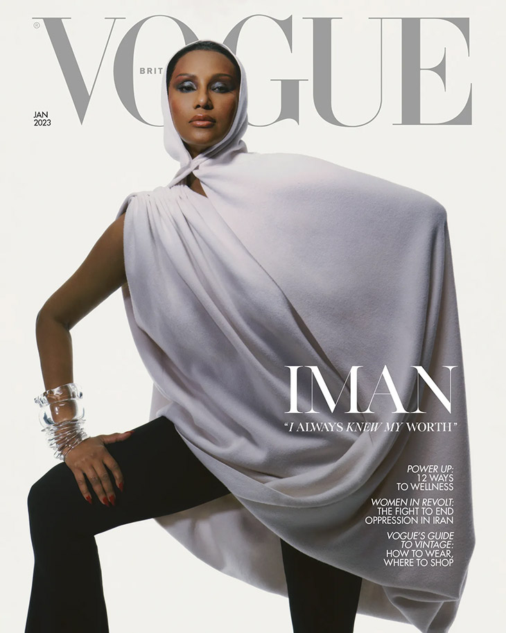 Iman is the Cover Star of British Vogue January 2023 Issue UFW Ano VI