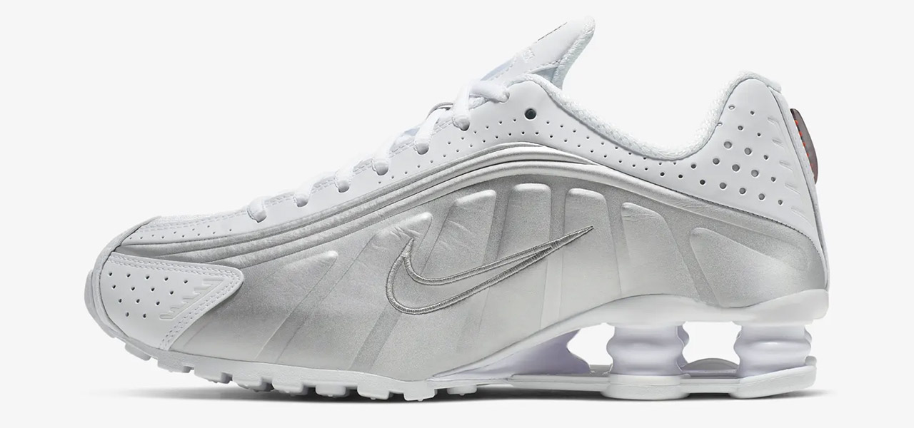 White Metallic Nike Shox R4 2024 Release