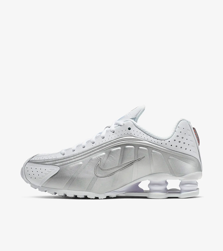 White Metallic Nike Shox R4 2024 Release