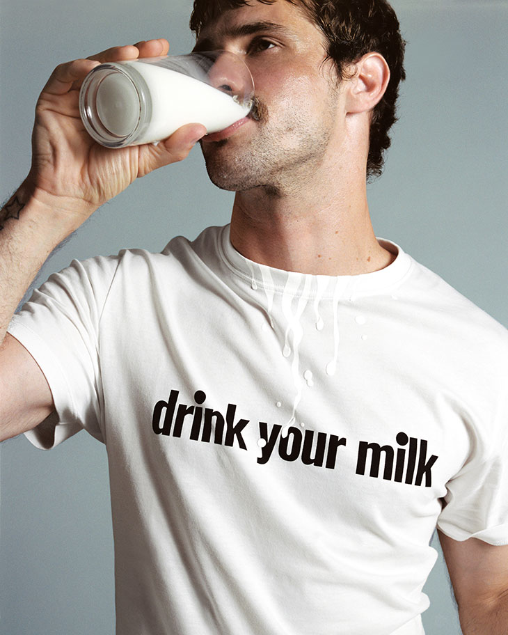 LOEWE Partners with Jonathan Bailey for 'Drink Your Milk' TShirt